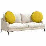 Casa si Gradina - Textile si covoare - Perne si pilote - Perne decorative - Perne de Sezut 2 pcs Galben Ø80 x 29 cm Catifea - Infinity.ro