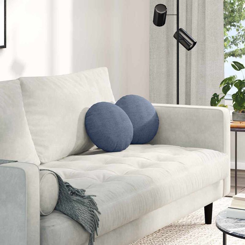Casa si Gradina - Textile si covoare - Perne si pilote - Perne decorative - Perne de Sezut 2 pcs albastru Ø 30 cm Tesatura din corduroy - Infinity.ro