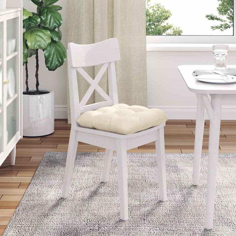 Casa si Gradina - Textile si covoare - Perne si pilote - Perne decorative - Perne de Sezut 4 pcs Crem 40 x 40 cm Tesatura din corduroy - Infinity.ro