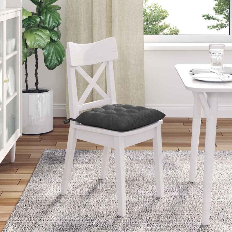 Casa si Gradina - Textile si covoare - Perne si pilote - Perne decorative - Perne de Sezut 4 pcs Gri inchis 40 x 40 x 6 cm - Infinity.ro