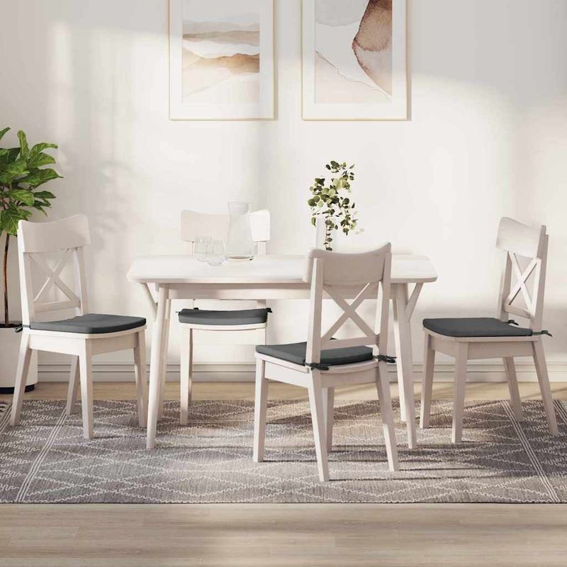 Casa si Gradina - Textile si covoare - Perne si pilote - Perne decorative - Perne de Sezut 4 pcs Gri inchis 40 x 40 x 3 cm tesatura - Infinity.ro
