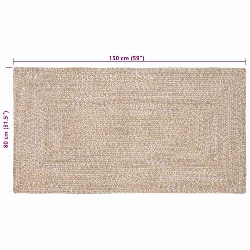 Casa si Gradina - Textile si covoare - Covoare - Covoare casa - Covor Natural si alb 80 x 150 cm Iuta - Infinity.ro