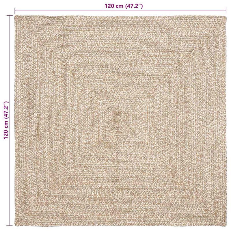 Casa si Gradina - Textile si covoare - Covoare - Covoare casa - Covor Natural si alb 120 x 120 cm Iuta - Infinity.ro