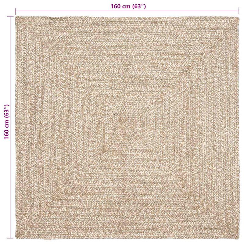 Casa si Gradina - Textile si covoare - Covoare - Covoare casa - Covor Natural si alb 160 x 160 cm Iuta - Infinity.ro