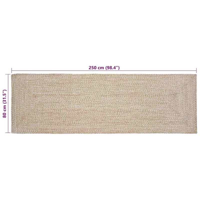 Casa si Gradina - Textile si covoare - Covoare - Covoare casa - Covor Natural si alb 80 x 250 cm Iuta - Infinity.ro