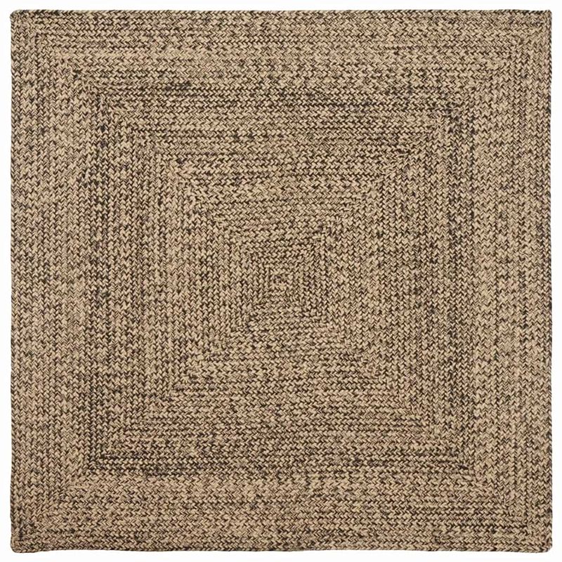 Casa si Gradina - Textile si covoare - Covoare - Covoare casa - Covor Natural si negru 160 x 160 cm Iuta - Infinity.ro
