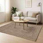 Casa si Gradina - Textile si covoare - Covoare - Covoare casa - Covor Natural si negru 160 x 160 cm Iuta - Infinity.ro