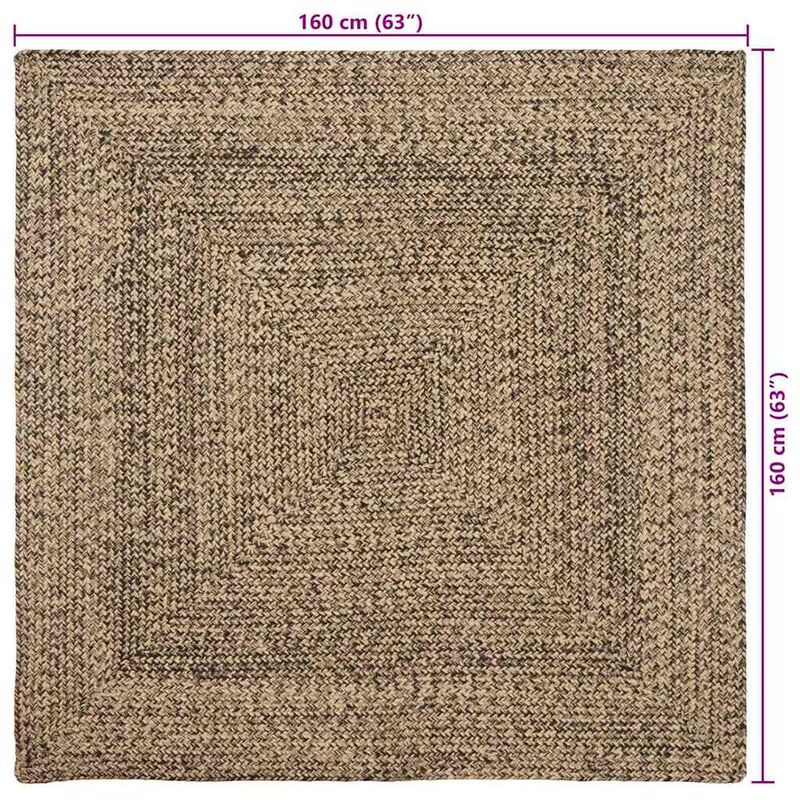 Casa si Gradina - Textile si covoare - Covoare - Covoare casa - Covor Natural si negru 160 x 160 cm Iuta - Infinity.ro