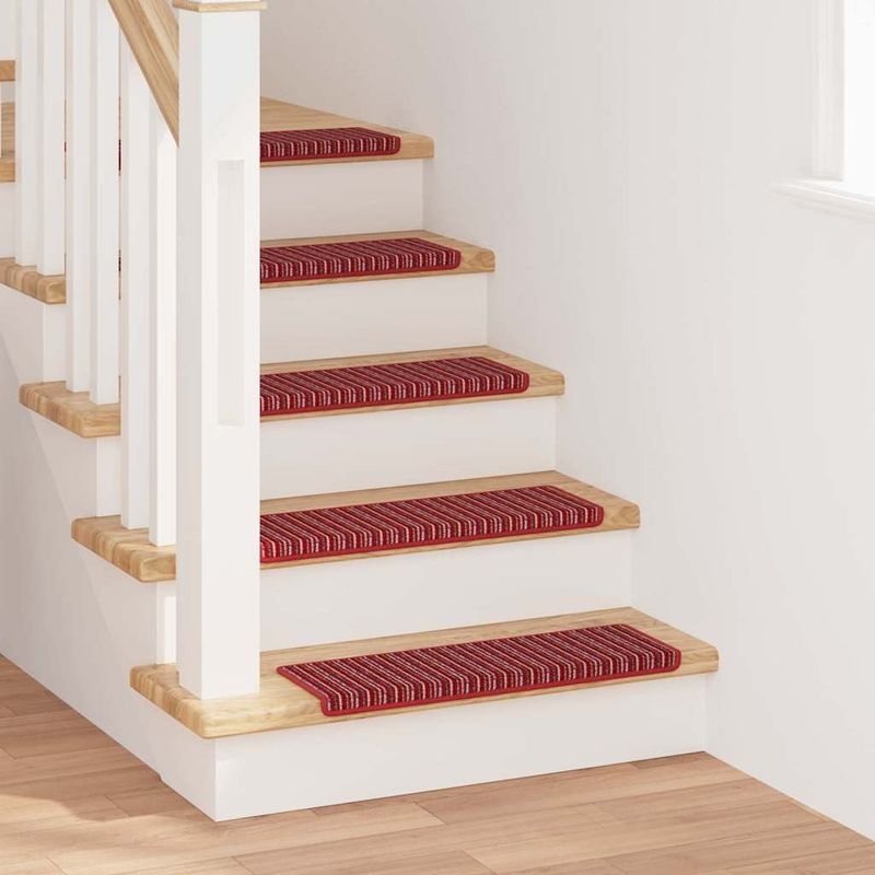 Casa si Gradina - Textile si covoare - Covoare - Covoare casa - Mochete autocolante pentru scara 15 pcs Rosu 65 x 21 x 4 cm - Infinity.ro