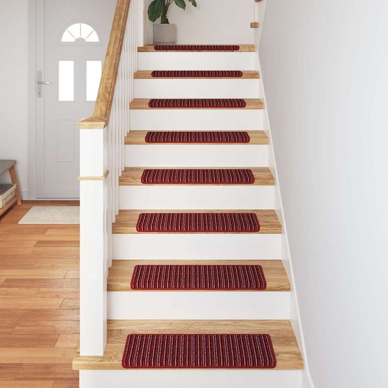 Casa si Gradina - Textile si covoare - Covoare - Covoare casa - Mochete autocolante pentru scara 15 pcs Rosu 65 x 21 x 4 cm - Infinity.ro