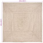 Casa si Gradina - Textile si covoare - Covoare - Covoare casa - Covor Natural si alb 240 x 240 cm Iuta - Infinity.ro