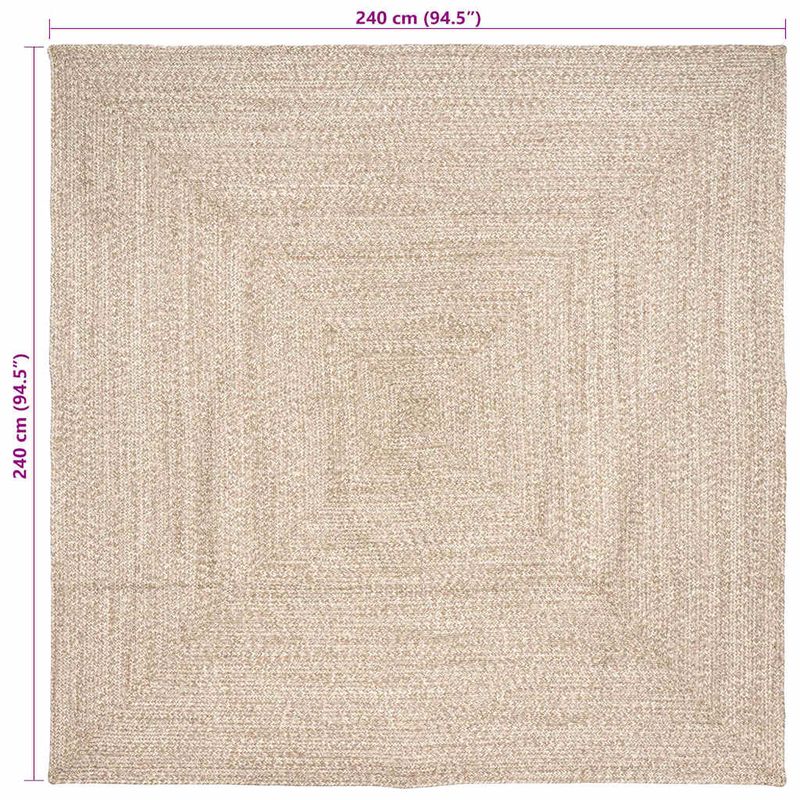 Casa si Gradina - Textile si covoare - Covoare - Covoare casa - Covor Natural si alb 240 x 240 cm Iuta - Infinity.ro