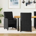 Casa si Gradina - Mobilier - Scaune si fotolii - Scaune - Scaune de dining cu roti 2 pcs Negru 58 x 67 x 97 cm Catifea - Infinity.ro