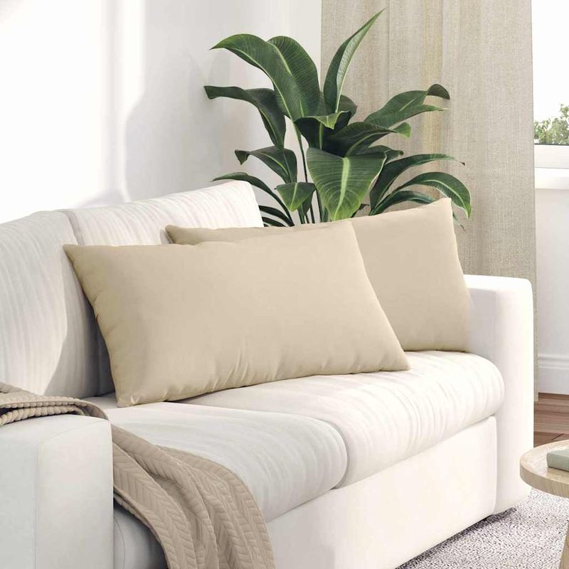 Casa si Gradina - Textile si covoare - Perne si pilote - Perne decorative - Perne pentru canapea 2 pcs Crem 80 x 40 cm tesatura - Infinity.ro