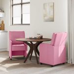 Casa si Gradina - Mobilier - Scaune si fotolii - Scaune - Scaune de dining cu roti 2 pcs Roz 57 x 67 x 95 cm tesatura - Infinity.ro