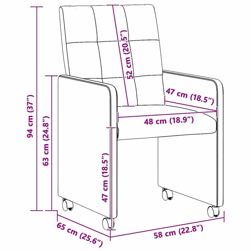 Casa si Gradina - Mobilier - Scaune si fotolii - Scaune - Scaune de dining cu roti 2 pcs Roz 58 x 65 x 94 cm tesatura - Infinity.ro