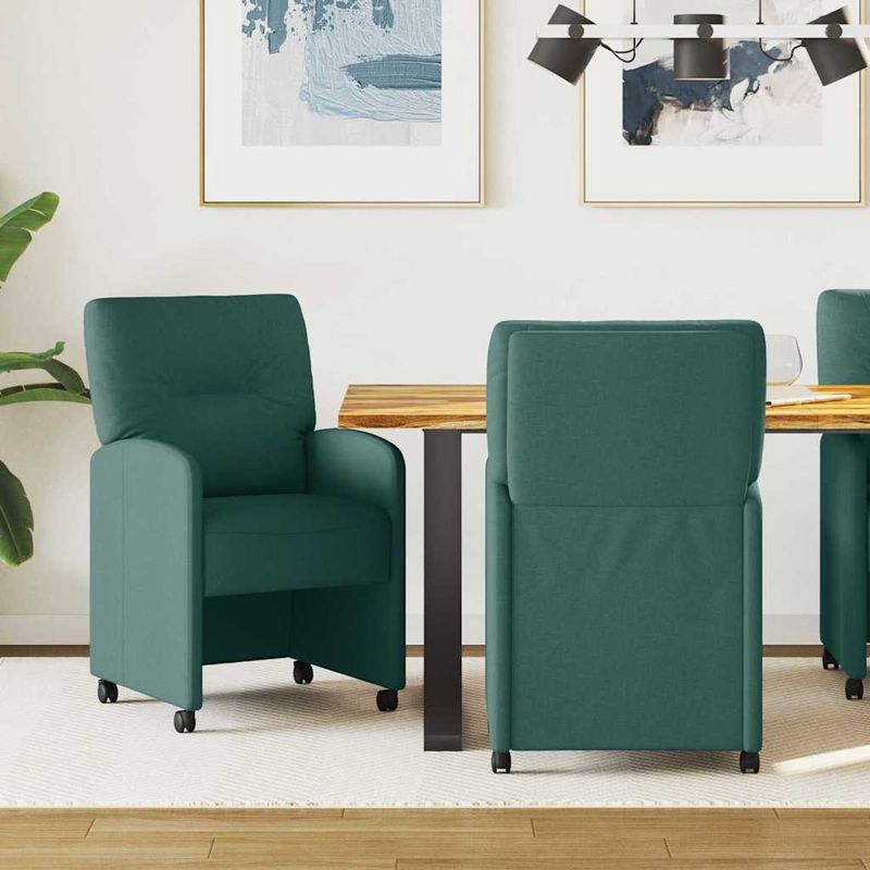 Casa si Gradina - Mobilier - Scaune si fotolii - Scaune - Scaune de dining 2 pcs Verde inchis 57 x 67 x 95 cm tesatura - Infinity.ro