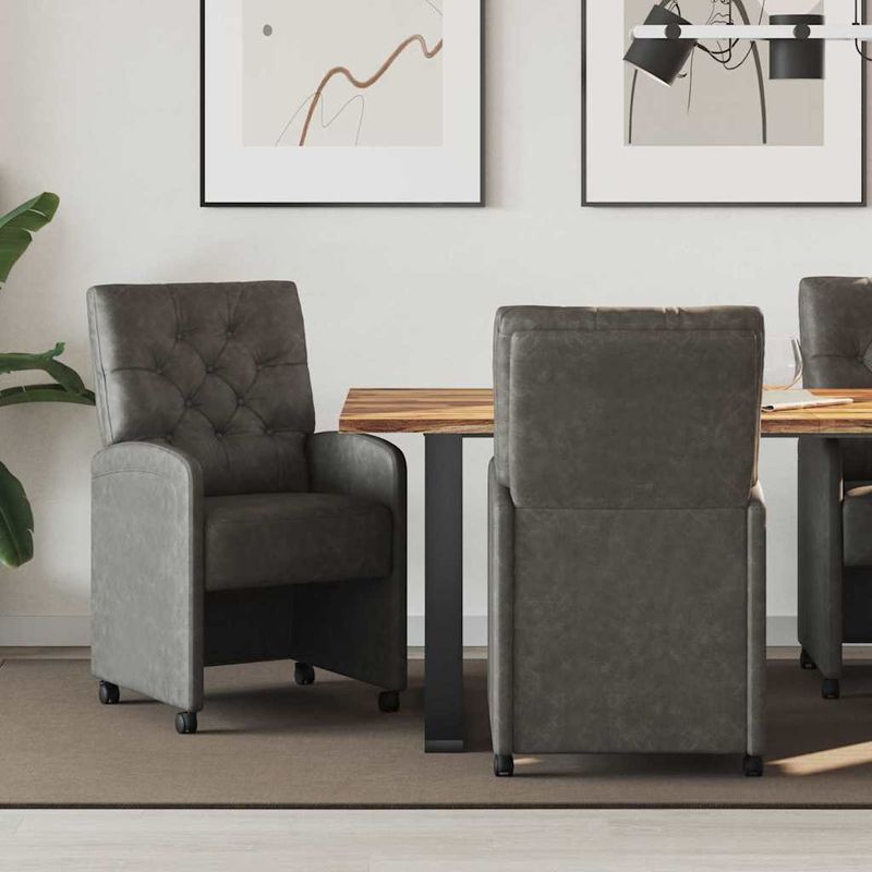 Casa si Gradina - Mobilier - Scaune si fotolii - Scaune - Scaune de dining 2 pcs Negru 58 x 67 x 97 cm Piele artificiala - Infinity.ro