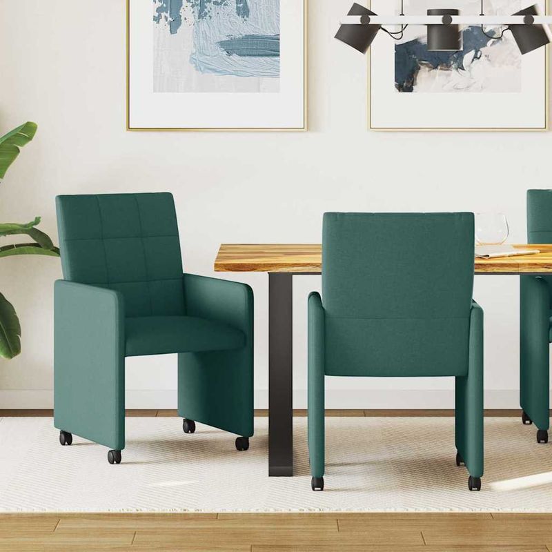 Casa si Gradina - Mobilier - Scaune si fotolii - Scaune - Scaune de dining 2 pcs Verde inchis 58 x 65 x 94 cm tesatura - Infinity.ro