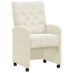 Casa si Gradina - Mobilier - Scaune si fotolii - Scaune - Scaune de dining cu roti 2 pcs Crem 58 x 67 x 97 cm Catifea - Infinity.ro