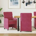 Casa si Gradina - Mobilier - Scaune si fotolii - Scaune - Scaune de dining cu roti 2 pcs bordo 58 x 65 x 98 cm Catifea - Infinity.ro