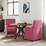 Casa si Gradina - Mobilier - Scaune si fotolii - Scaune - Scaune de dining cu roti 2 pcs bordo 58 x 65 x 98 cm Catifea - Infinity.ro