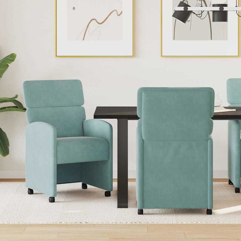 Casa si Gradina - Mobilier - Scaune si fotolii - Scaune - Scaune de dining 2 pcs verde-albastriu 58 x 65 x 98 cm Catifea - Infinity.ro