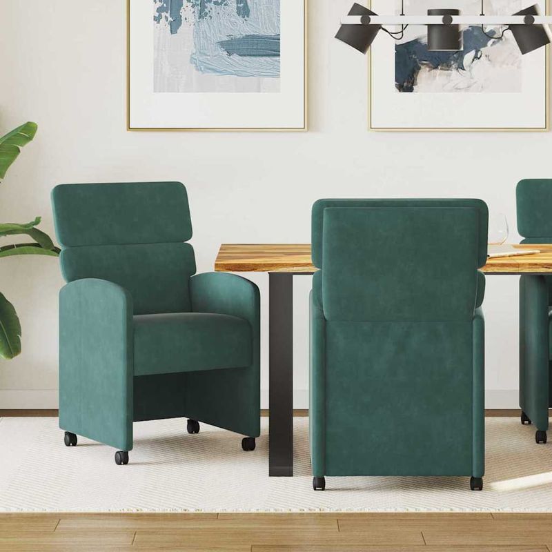 Casa si Gradina - Mobilier - Scaune si fotolii - Scaune - Scaune de dining 2 pcs Verde inchis 58 x 65 x 98 cm Catifea - Infinity.ro
