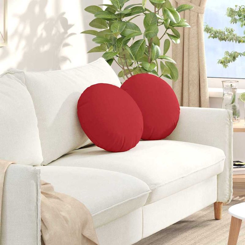 Casa si Gradina - Textile si covoare - Perne si pilote - Perne decorative - Perne de Sezut 2 pcs Rosu Ø40 x 13 cm tesatura - Infinity.ro