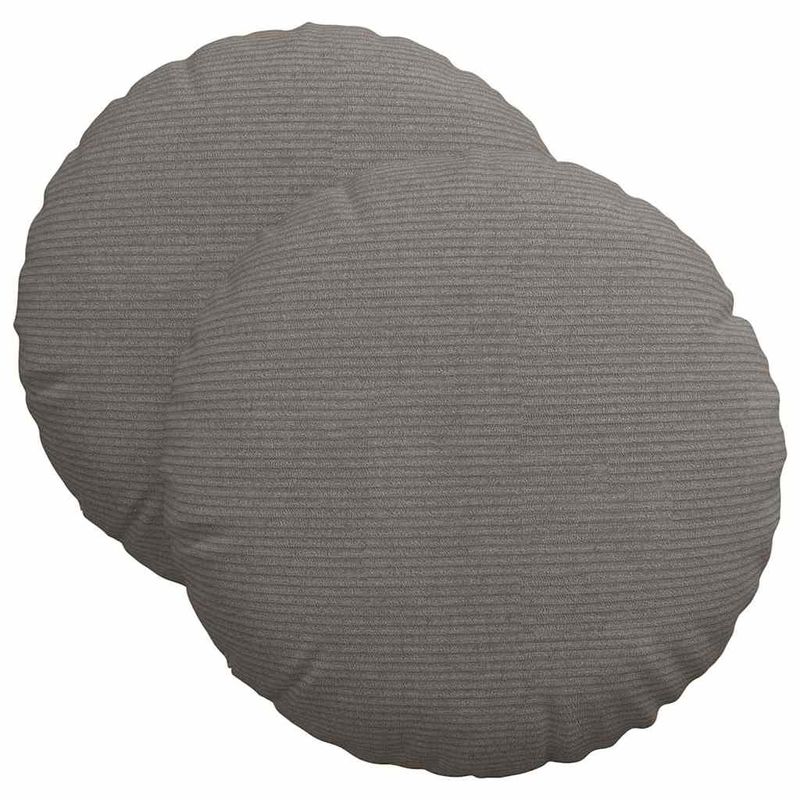 Casa si Gradina - Textile si covoare - Perne si pilote - Perne decorative - Perne de Sezut 2 pcs Gri deschis Ø 40 cm Tesatura din corduroy - Infinity.ro