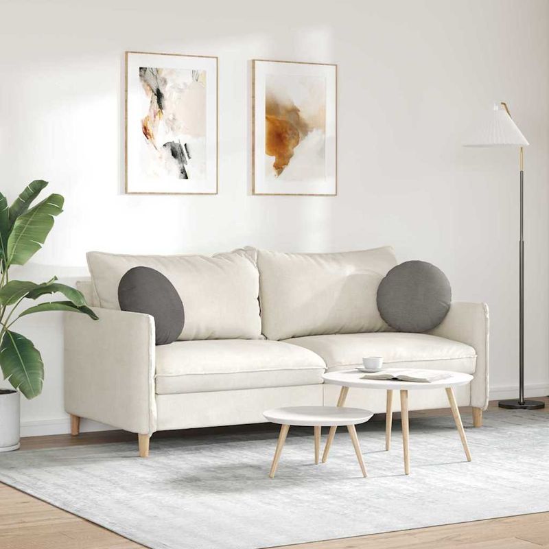 Casa si Gradina - Textile si covoare - Perne si pilote - Perne decorative - Perne de Sezut 2 pcs Gri deschis Ø 40 cm Tesatura din corduroy - Infinity.ro