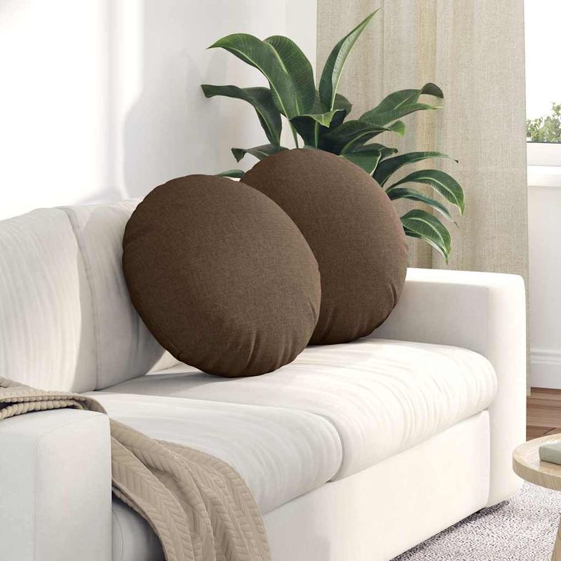 Casa si Gradina - Textile si covoare - Perne si pilote - Perne decorative - Perne de Sezut 2 pcs Maro Ø50 x 19 cm tesatura - Infinity.ro
