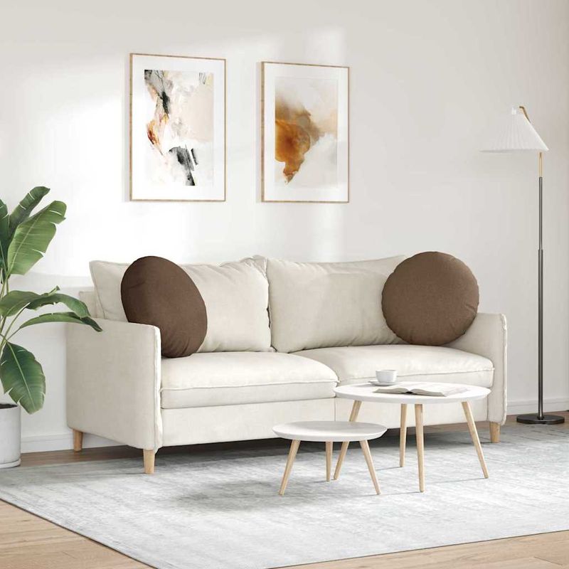 Casa si Gradina - Textile si covoare - Perne si pilote - Perne decorative - Perne de Sezut 2 pcs Maro Ø50 x 19 cm tesatura - Infinity.ro