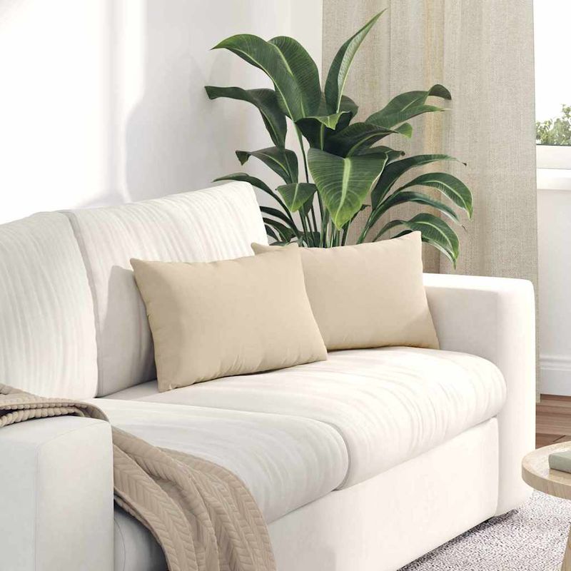 Casa si Gradina - Textile si covoare - Perne si pilote - Perne decorative - Perne pentru canapea 2 pcs Crem 50 x 30 cm tesatura - Infinity.ro