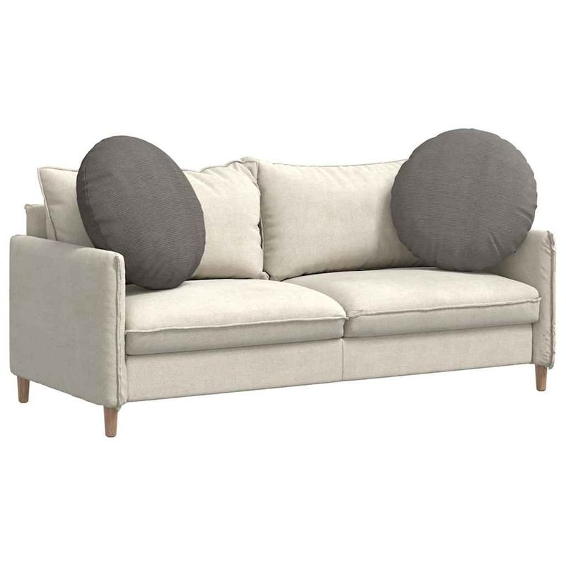 Casa si Gradina - Textile si covoare - Perne si pilote - Perne decorative - Perne de Sezut 2 pcs Gri deschis Ø 60 cm Tesatura din corduroy - Infinity.ro