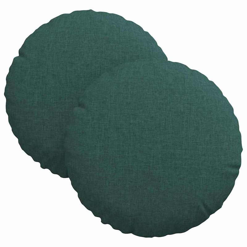 Casa si Gradina - Textile si covoare - Perne si pilote - Perne decorative - Perne de Sezut 2 pcs Verde inchis Ø30 x 13 cm tesatura - Infinity.ro