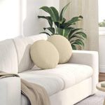 Casa si Gradina - Textile si covoare - Perne si pilote - Perne decorative - Perne de Sezut 2 pcs Crem Ø40 x 13 cm tesatura - Infinity.ro