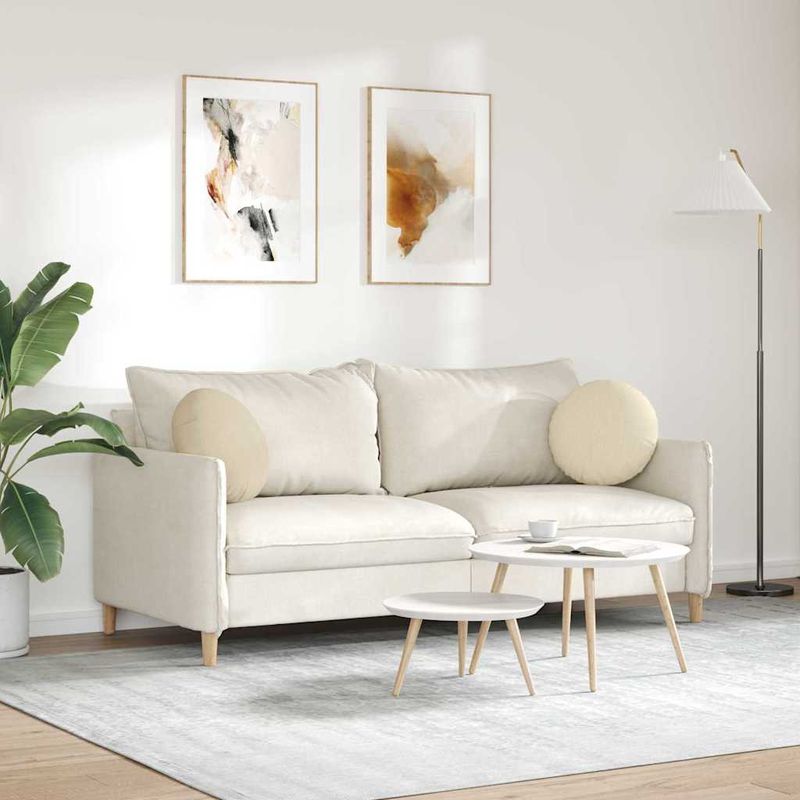 Casa si Gradina - Textile si covoare - Perne si pilote - Perne decorative - Perne de Sezut 2 pcs Crem Ø40 x 13 cm tesatura - Infinity.ro