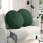 Casa si Gradina - Textile si covoare - Perne si pilote - Perne decorative - Perne de Sezut 2 pcs Verde inchis Ø 60 cm Tesatura din corduroy - Infinity.ro