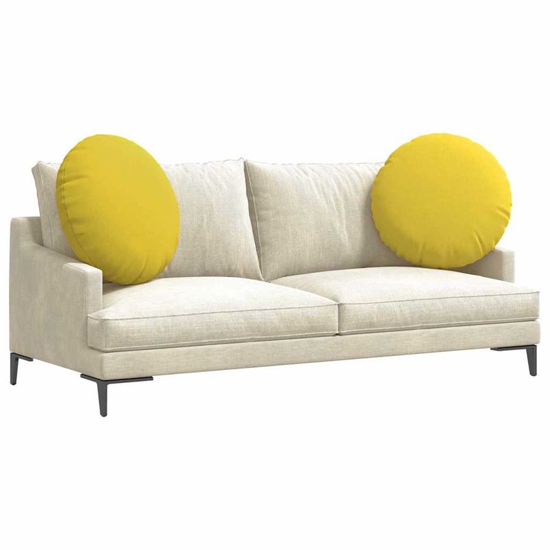 Casa si Gradina - Textile si covoare - Perne si pilote - Perne decorative - Perne de Sezut 2 pcs Galben Deschis Ø80 x 29 cm tesatura - Infinity.ro