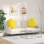 Casa si Gradina - Textile si covoare - Perne si pilote - Perne decorative - Perne de Sezut 2 pcs Galben Deschis Ø80 x 29 cm tesatura - Infinity.ro