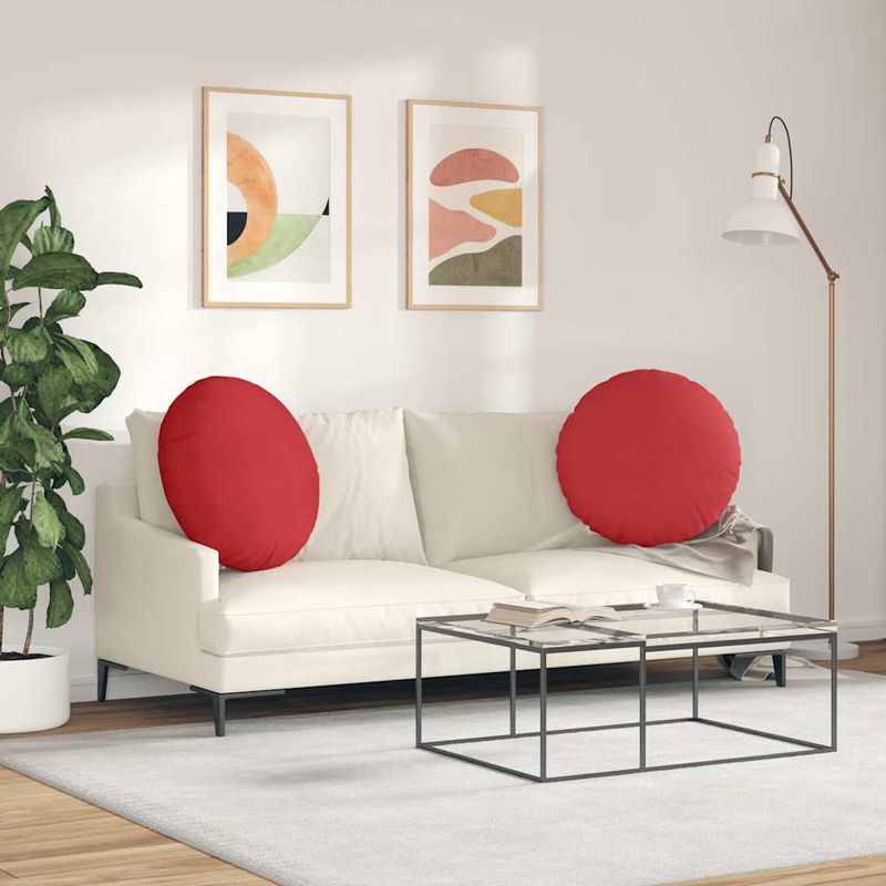 Casa si Gradina - Textile si covoare - Perne si pilote - Perne decorative - Perne de Sezut 2 pcs Rosu Ø80 x 29 cm tesatura - Infinity.ro