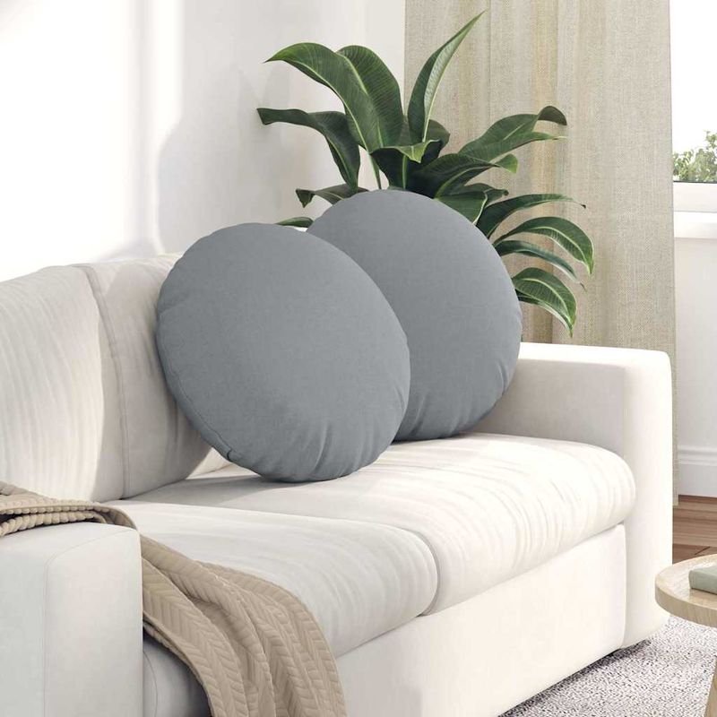 Casa si Gradina - Textile si covoare - Perne si pilote - Perne decorative - Perne de Sezut 2 pcs Gri deschis Ø50 x 19 cm tesatura - Infinity.ro