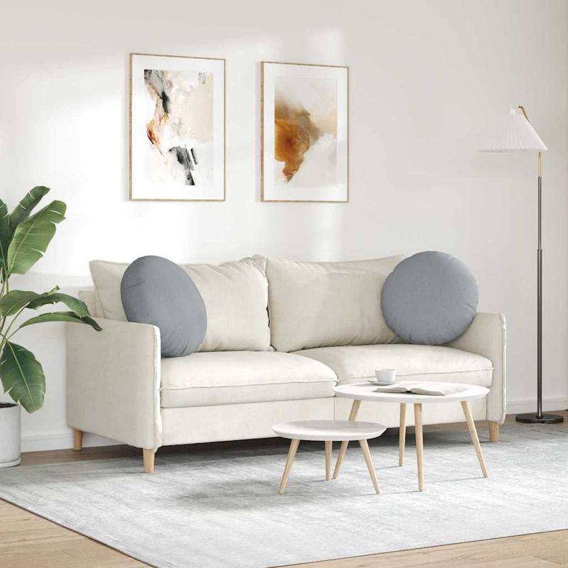 Casa si Gradina - Textile si covoare - Perne si pilote - Perne decorative - Perne de Sezut 2 pcs Gri deschis Ø50 x 19 cm tesatura - Infinity.ro