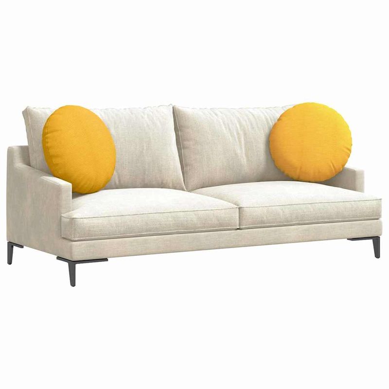 Casa si Gradina - Textile si covoare - Perne si pilote - Perne decorative - Perne de Sezut 2 pcs Galben Deschis Ø 50 cm - Infinity.ro