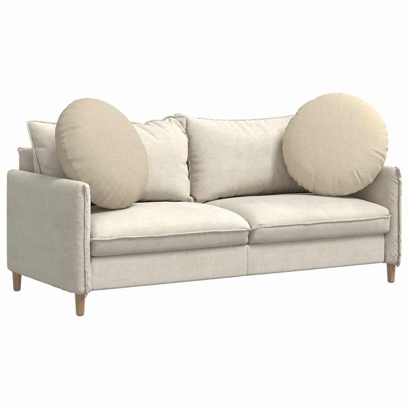 Casa si Gradina - Textile si covoare - Perne si pilote - Perne decorative - Perne de Sezut 2 pcs Crem Ø80 x 29 cm tesatura - Infinity.ro