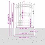 Casa si Gradina - Constructii - Usi interior, exterior si garaj - Usi garaj - Poarta din Gard cu Varf de Lanca Gri 103 x 125 cm Otel - Infinity.ro
