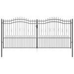 Casa si Gradina - Constructii - Usi interior, exterior si garaj - Usi garaj - Poarta din Gard cu Varf de Lanca Gri 404 x 175 cm Otel - Infinity.ro