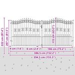 Casa si Gradina - Constructii - Usi interior, exterior si garaj - Usi garaj - Poarta din Gard cu Varf de Lanca Gri 404 x 175 cm Otel - Infinity.ro