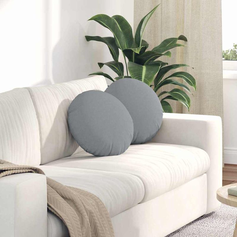 Casa si Gradina - Textile si covoare - Perne si pilote - Perne decorative - Perne de Sezut 2 pcs Gri deschis Ø40 x 13 cm tesatura - Infinity.ro